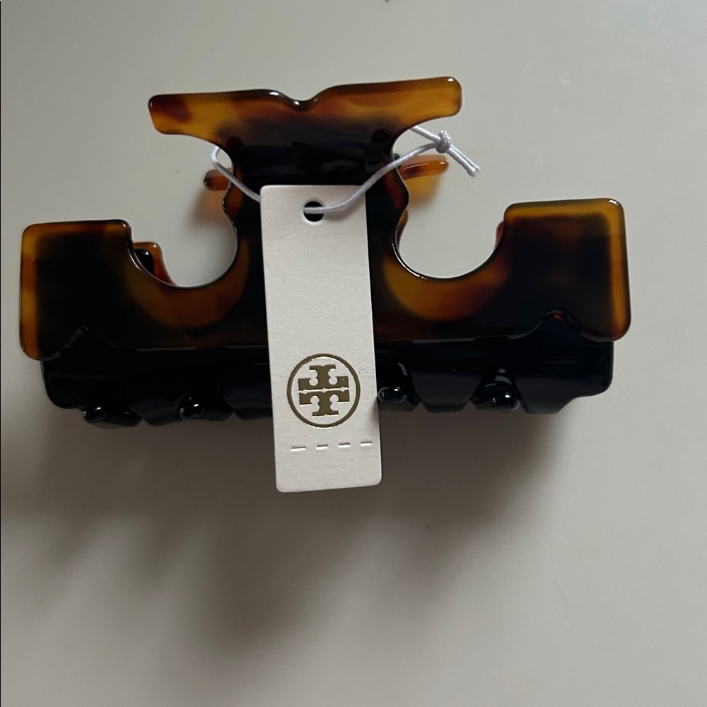 Tory Burch Brown/Black Tortoise Hair Clip NWT Dust Bag Included - Picture 3 of 7